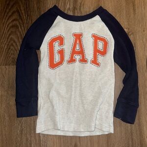 GAP Kids Long Sleeve Tee - Navy and Cream